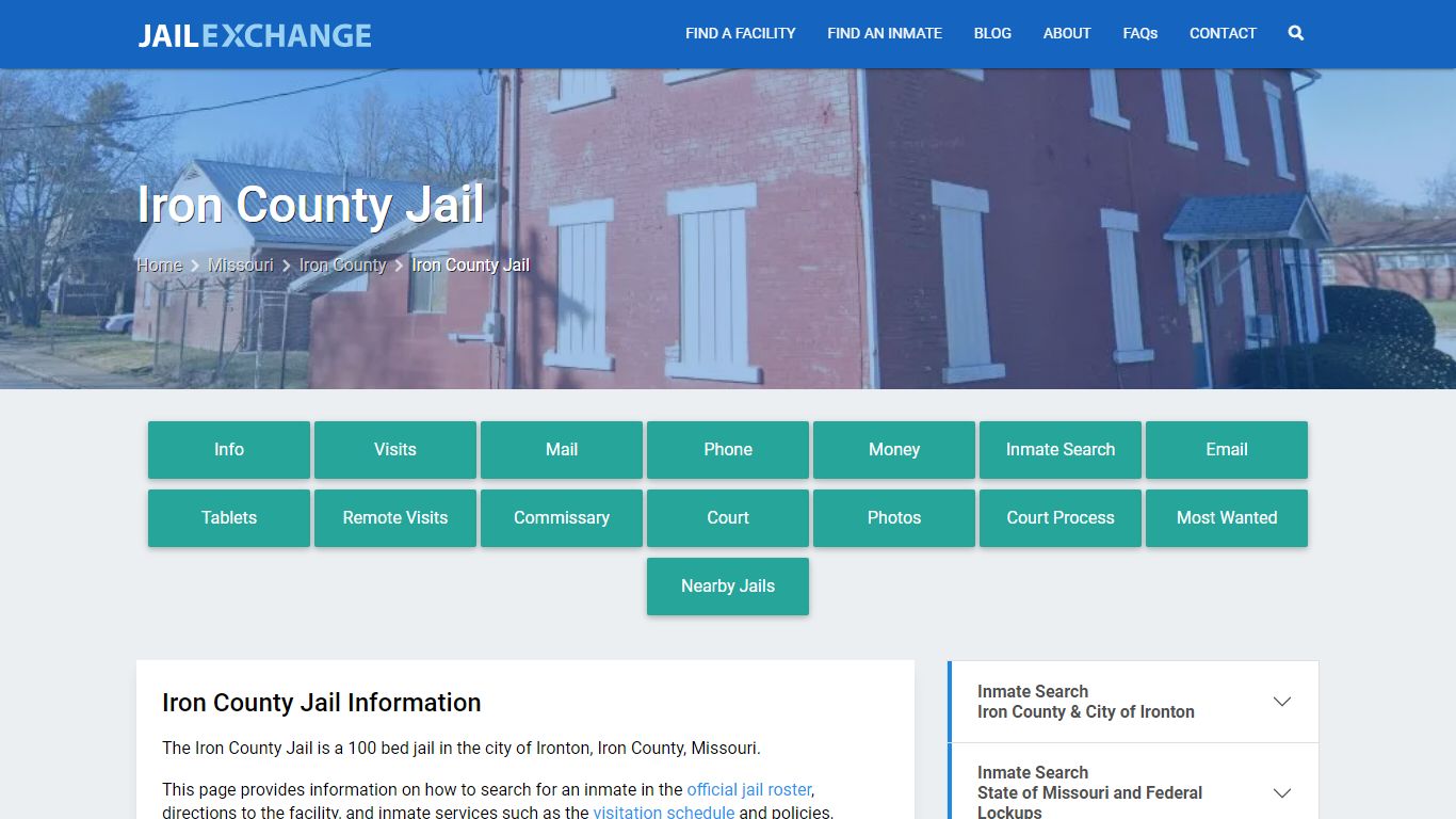 Iron County Jail, MO Inmate Search, Information